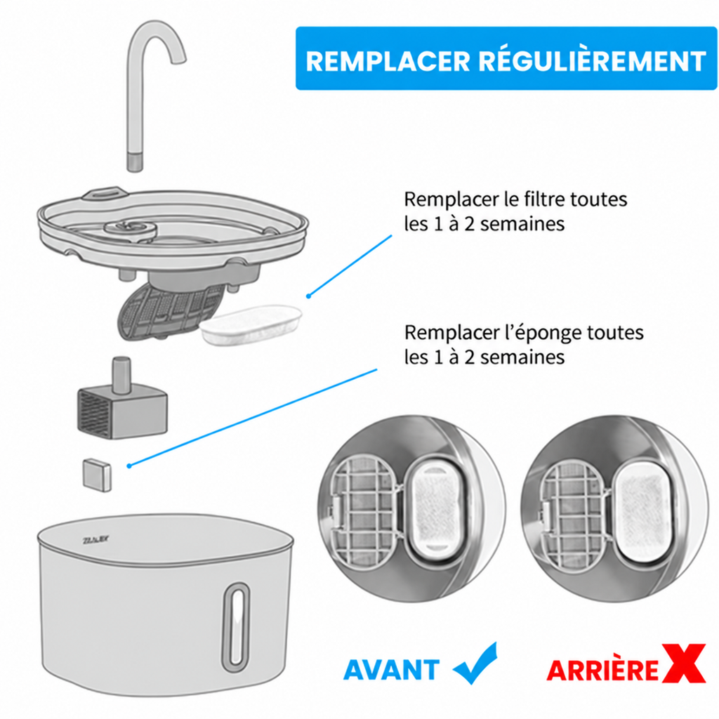 Filtres de protection de rechange pour fontaine Maelune