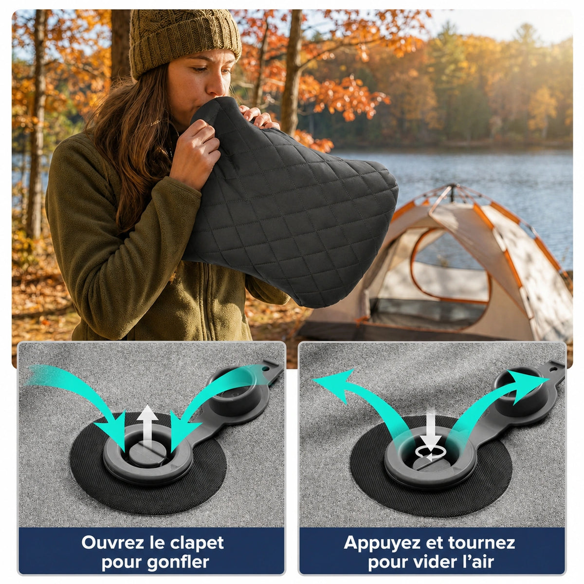 Oreiller pneumatique compact ultraléger Maelune PRO