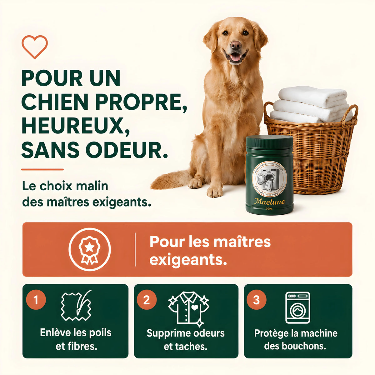 La poudre qui retire les poils d'animaux dès 30°C