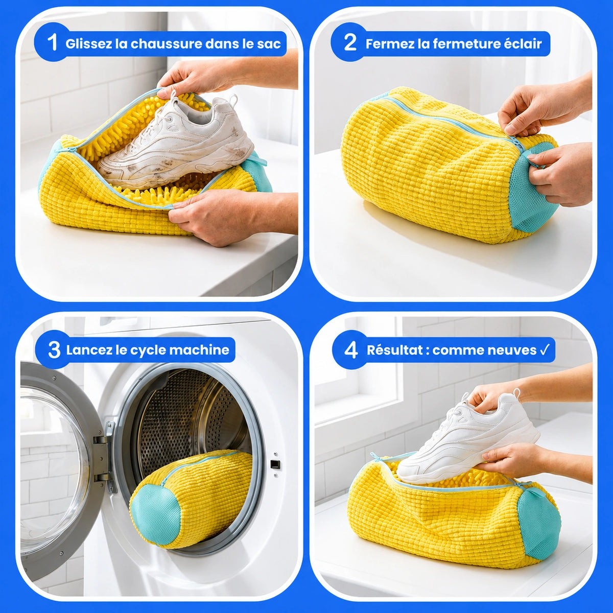 Protège-chaussures Maelune pour éviter les dommages lors du lavage en machine, conçu pour préserver la qualité de vos chaussures.
