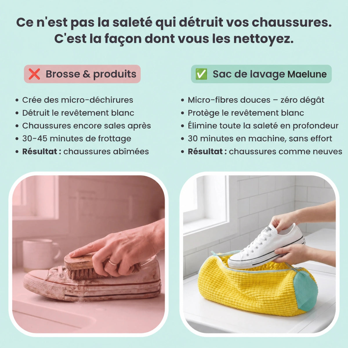 Maelune - Sac de Lavage pour Chaussures